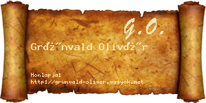 Grünvald Olivér névjegykártya